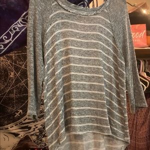 Grey Striped Sweater Tunic